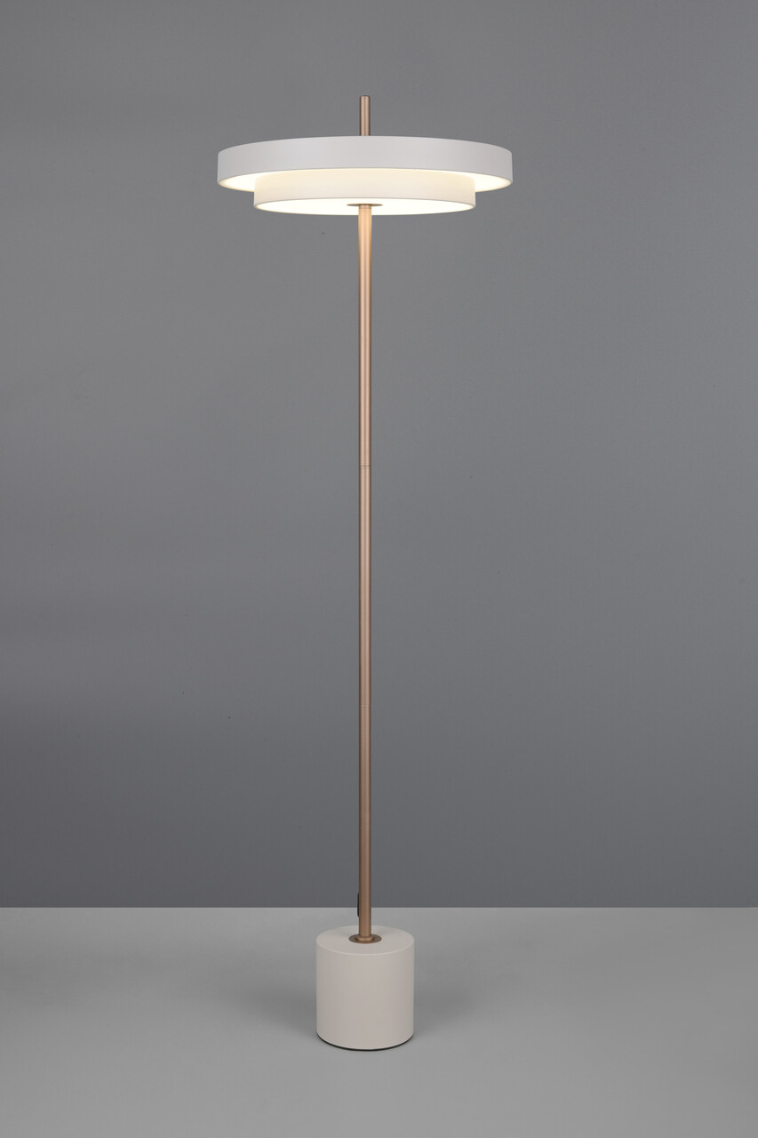Lampadar Keaton, TRIO, 40x138 cm, 21W, 1x SMD, metal, gri/auriu - imagine 7